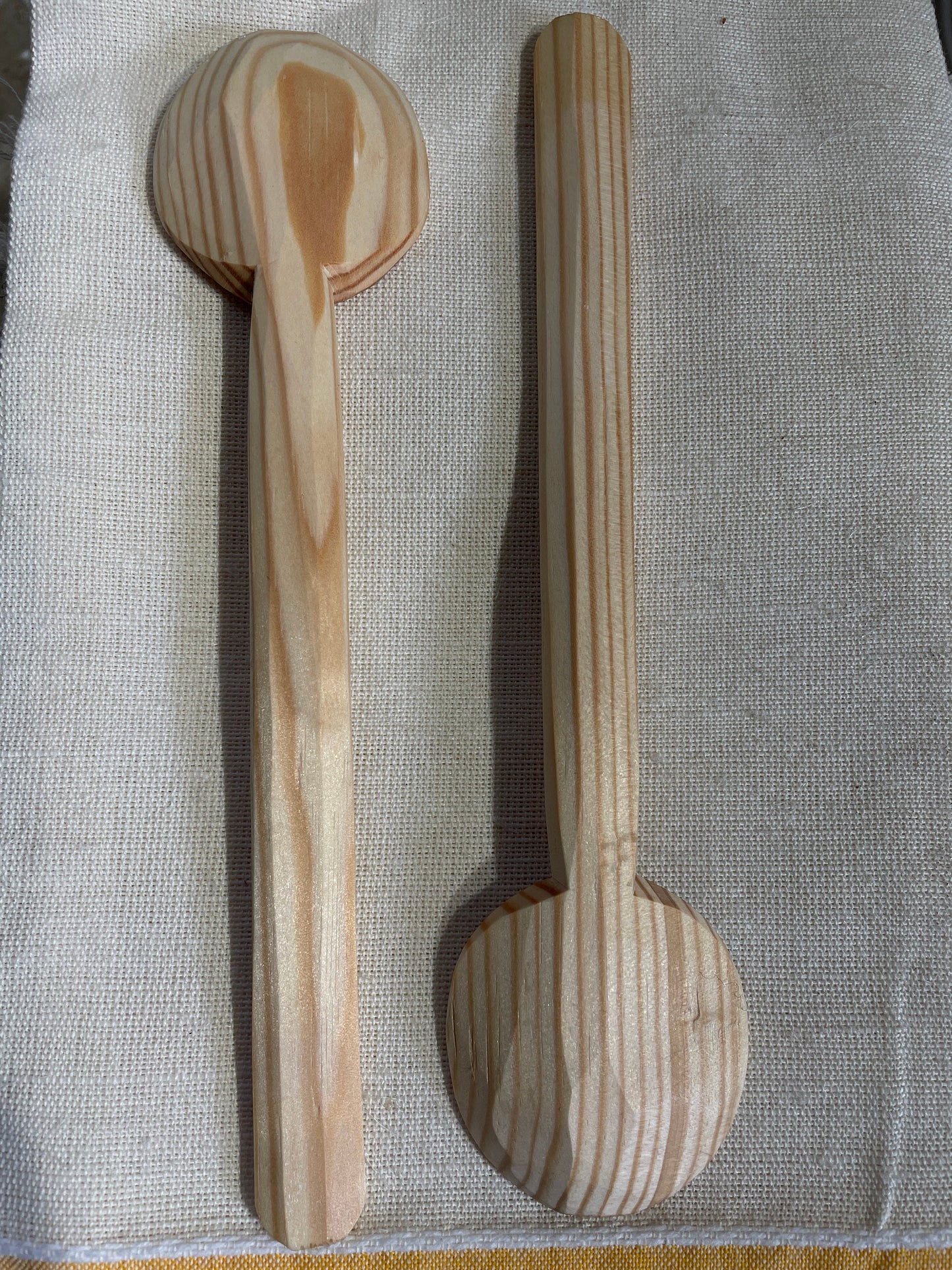 Set Of 2 Handmade Wood Spoons, Hand turned Wooden Spoons, Rustic Wood Spoons, Farmhouse Wooden Spoons