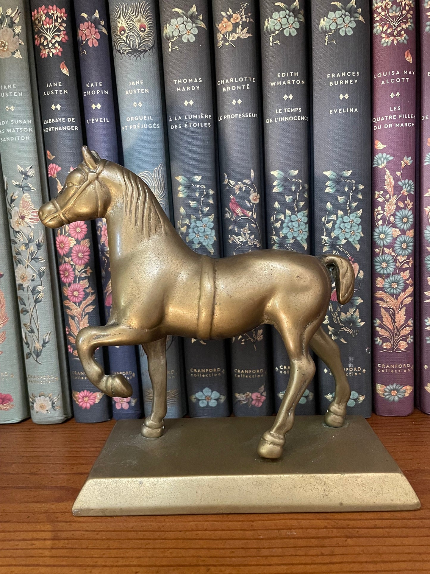 Antique French Solid Brass Horse Statue Figurine, Heavy Cast Solid Brass Horse, Gift For Horse Lovers Equestrians