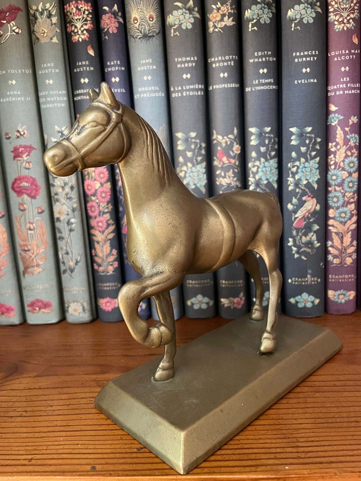 Antique French Solid Brass Horse Statue Figurine, Heavy Cast Solid Brass Horse, Gift For Horse Lovers Equestrians