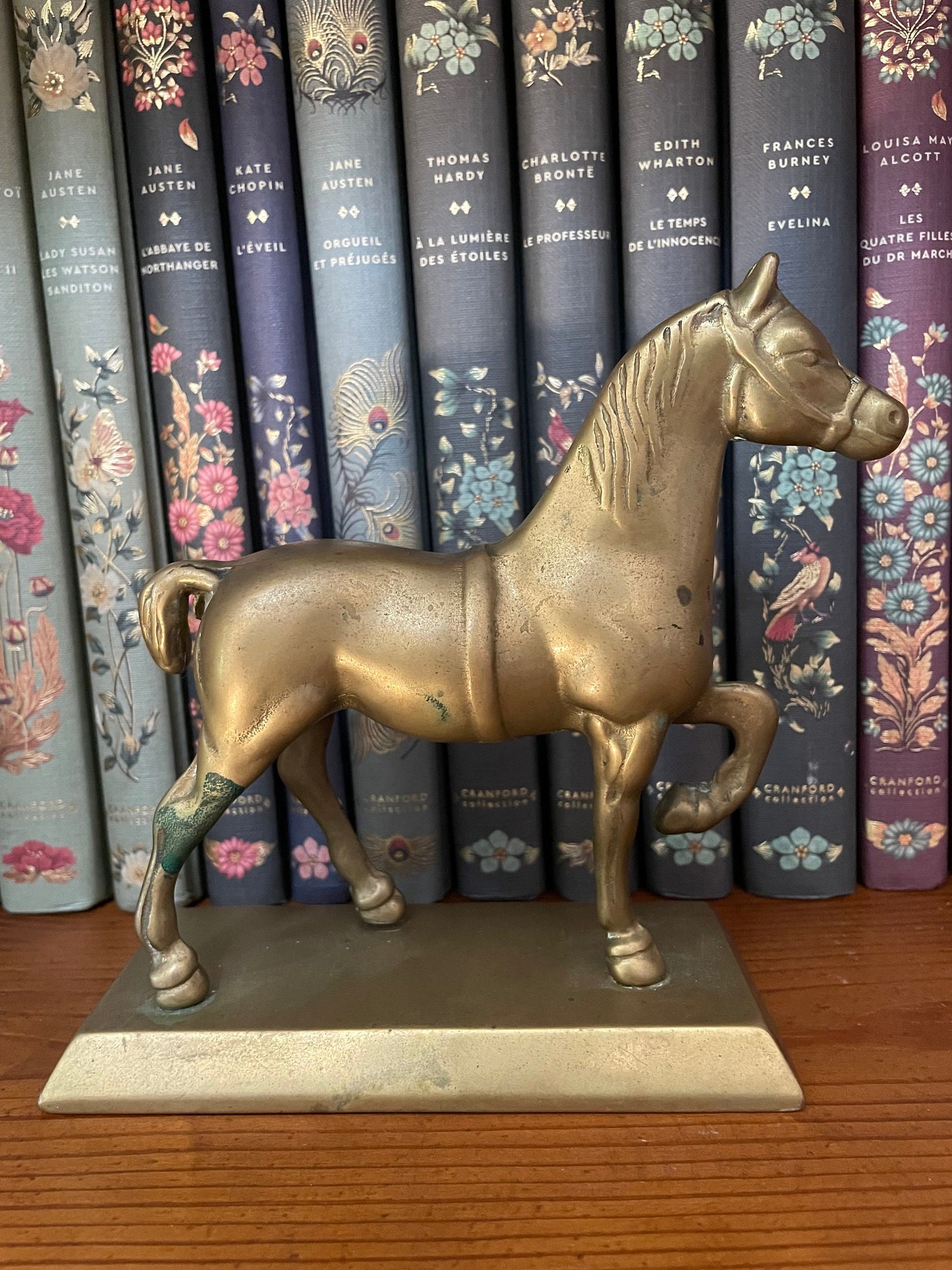 Antique French Solid Brass Horse Statue Figurine, Heavy Cast Solid Brass Horse, Gift For Horse Lovers Equestrians