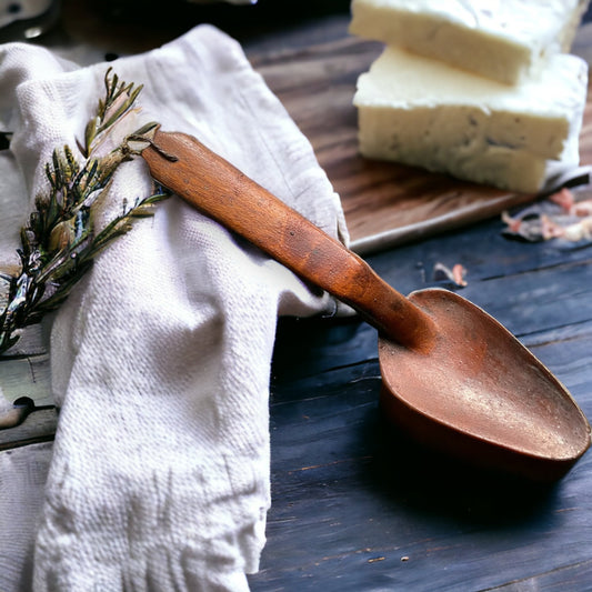 Primitive French Wood Spoon, Antique Wood Spoon, French Country Farmhouse Decor