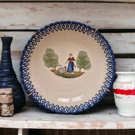 Vintage French Saint-Clément Lunéville Art Pottery Accent Plate, Handmade Pottery From France, French Farmhouse, French Country Kitchen