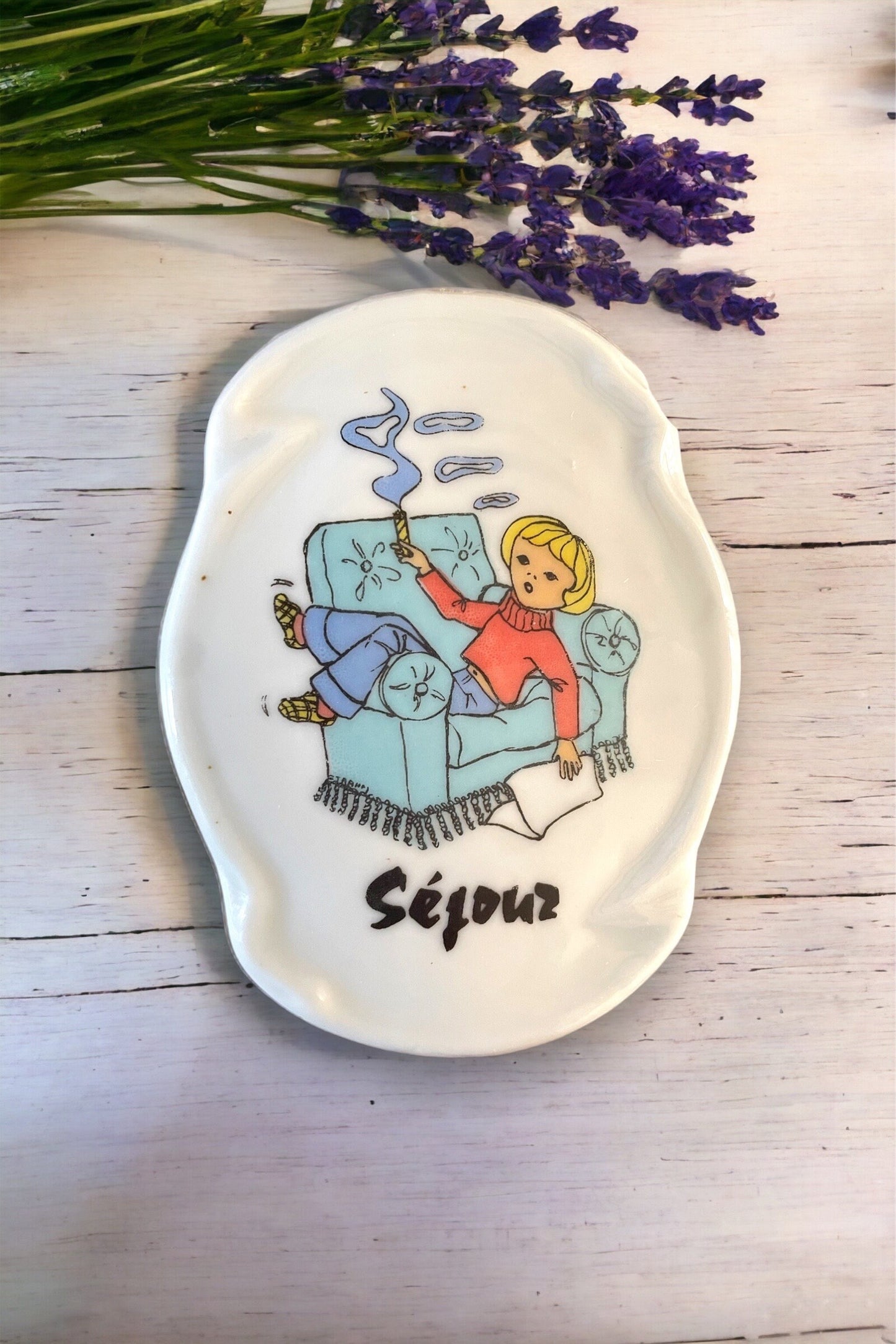 French Porcelain Door Plates, Vintage Hand painted Porcelain signs, Door Sign, Bathroom Sign, Bedroom Sign, Kitchen Sign